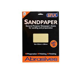 Stuk Grit 80 Sanding Paper - M2 Medium - Pack Of 25
