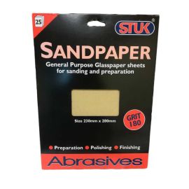 Stuk 180 Grit Sandpaper - Pack Of 25