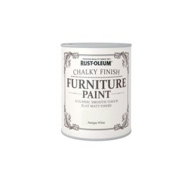 Rust-Oleum Chalky Finish Furniture Paint Antique White 750ml