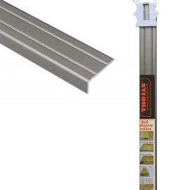 Trojan Self-Adhesive Angle Edge Profile - 25 X 8 X 0.9m Brushed Silver