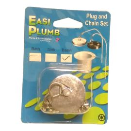 Easi Plumb Chrome Plated Basin Plug and Chain Set - 1½" (38mm)