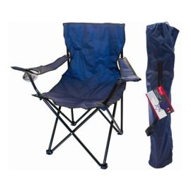 Redwood Blue Canvas Foldable Chair With Arms