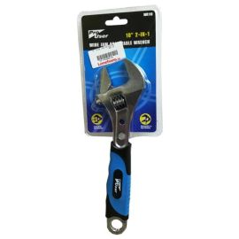 Pro User 2-In-1 Wide Jaw Adjustable Wrench - 10"