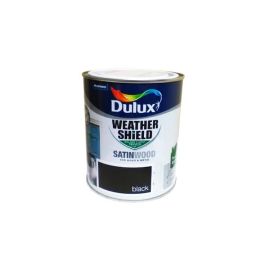 Dulux Weathershield Satinwood Paint - Black 750ml