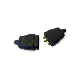 10A 3 Pin Black In-Line Power Connector