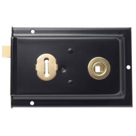 Sterling Black Rim Lock 152 x 101mm (6" x 4")