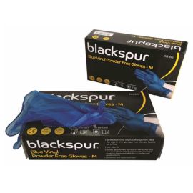 Blackspur 100pc Blue Vinyl Powder Free Gloves - M