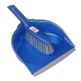 Leecroft Blue Dustpan & Stiff Brush