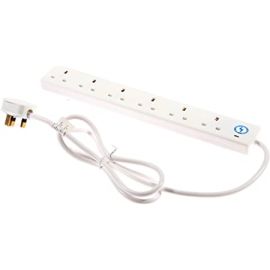 CED 6 Gang White 2m Extension Lead