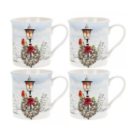 Christmas Robins Mugs - Set Of 4