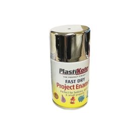 Plastikote Fast Dry Project Enamel Spray Paint - Chrome 100ml