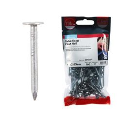 Timco 40 x 2.65 Galvanised Clout Nails - Pack Of 100