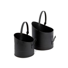 Inglenook 2 Piece Black Metal Coal Buckets