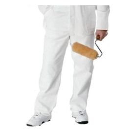 Painters Decorators 100% Cotton White Work Trousers With Kneepad Pockets Size: 34