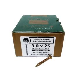Timco Classic® ZYP Pozi Wood Screws 3.0 X 25mm - Box Of 200