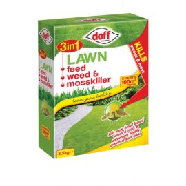 Doff 3 In 1 Lawn Feed Weed & Moss Killer 3.5kg