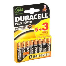 Duracell Plus Power AAA Batteries 5 + 3 Free