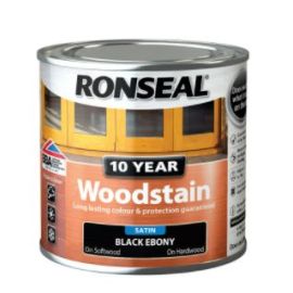 Ronseal Satin 10 Year Woodstain - Black Ebony 250ml