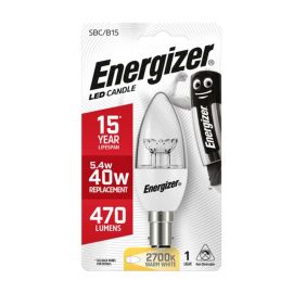 Energizer 5.4W LED Clear Candle SBC / B15 Lightbulb