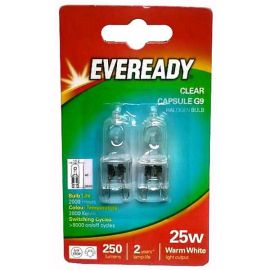 Eveready G9 25W Clear Halogen Capsule Light Bulb - Pack of 2