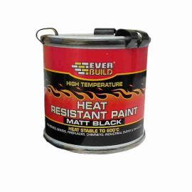 Everbuild High Temperature Heat Resistant Matt Black Paint - 125ml