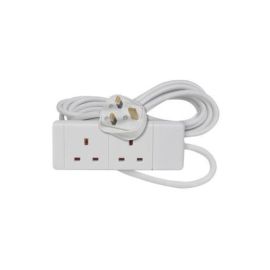White 2-Gang Extension Lead - 5m