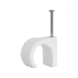 White Round Cable Clips - 6mm - Box Of 100