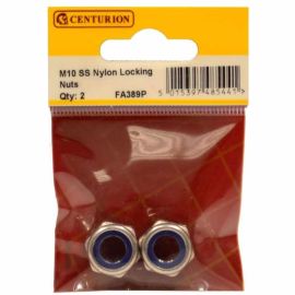 M10 Stainless Steel Nylon Locking Nuts (Pack of 2)