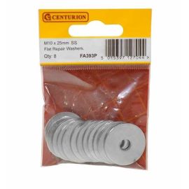 M10 Stainless Steel Flat Washers (Pack of 8)