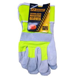 F.F Group Leather Cloth Reflective Gloves - XL