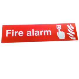 Red PVC Scripted Fire Alarm Sign - 200mmx50mm