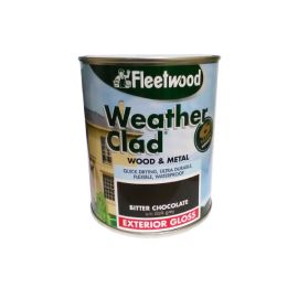 Fleetwood Weather Clad Wood & Metal Exterior Gloss Paint - Bitter Chocolate 750ml