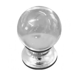 30mm Clear Glass Ball Knobs (Pack of 2)