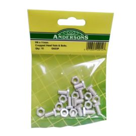 Andersons Greenhouse Cropped Head Nuts & Bolts - Pack of 10