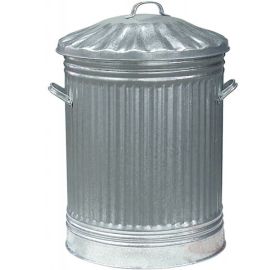 Groundsman Galvanised Dustbin with Steel Lid - 90L