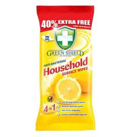 Green Shield Anti-Bacterial Lemon Household Wipes - 70 Extra Large Sheets