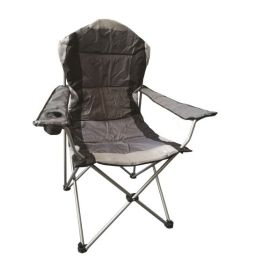 Grey Padded High Back Canvas Chair 