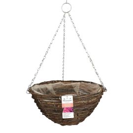 Blossom Natural Rattan Hanging Basket - 14″