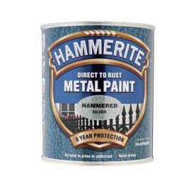 Hammerite Direct To Rust Metal Paint - Hammered Silver 750ml