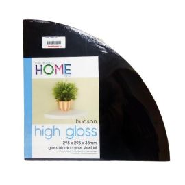 Core Products Hudson High Gloss Black Corner Shelf Kit - 295mm