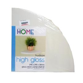 Core Products Hudson High Gloss Cream Corner Shelf Kit - 295mm