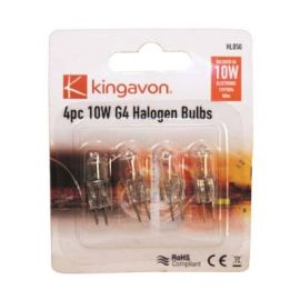 Kingavon 4pc 10W G4 Halogen Capsule Lamp Bulbs