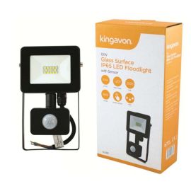 Kingavon 10W Glass Surface IP65 LED Floodlight With Sensor