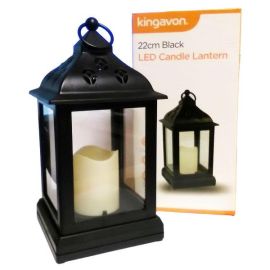 Kingavon LED Candle Lantern - Black 22cm