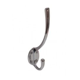 Chrome Plated Solid Brass Hat & Coat Hook - 125mm