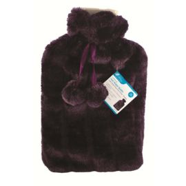 Ashley Plush Purple Faux Fur Hot Water Bottle - 2L