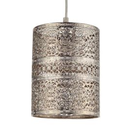 Moroccan Lantern Lampshade - Silver 20cm