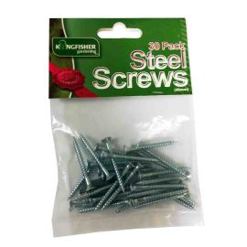 Kingfisher Gardening Steel Screws - 40mm - Pack Of 30