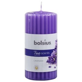 Bolsius Ribbed Pillar Candle - Lavender
