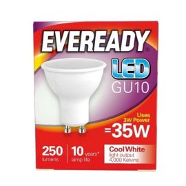 Eveready 3w LED Cool White GU10 Lightbulb